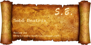 Sebő Beatrix névjegykártya
